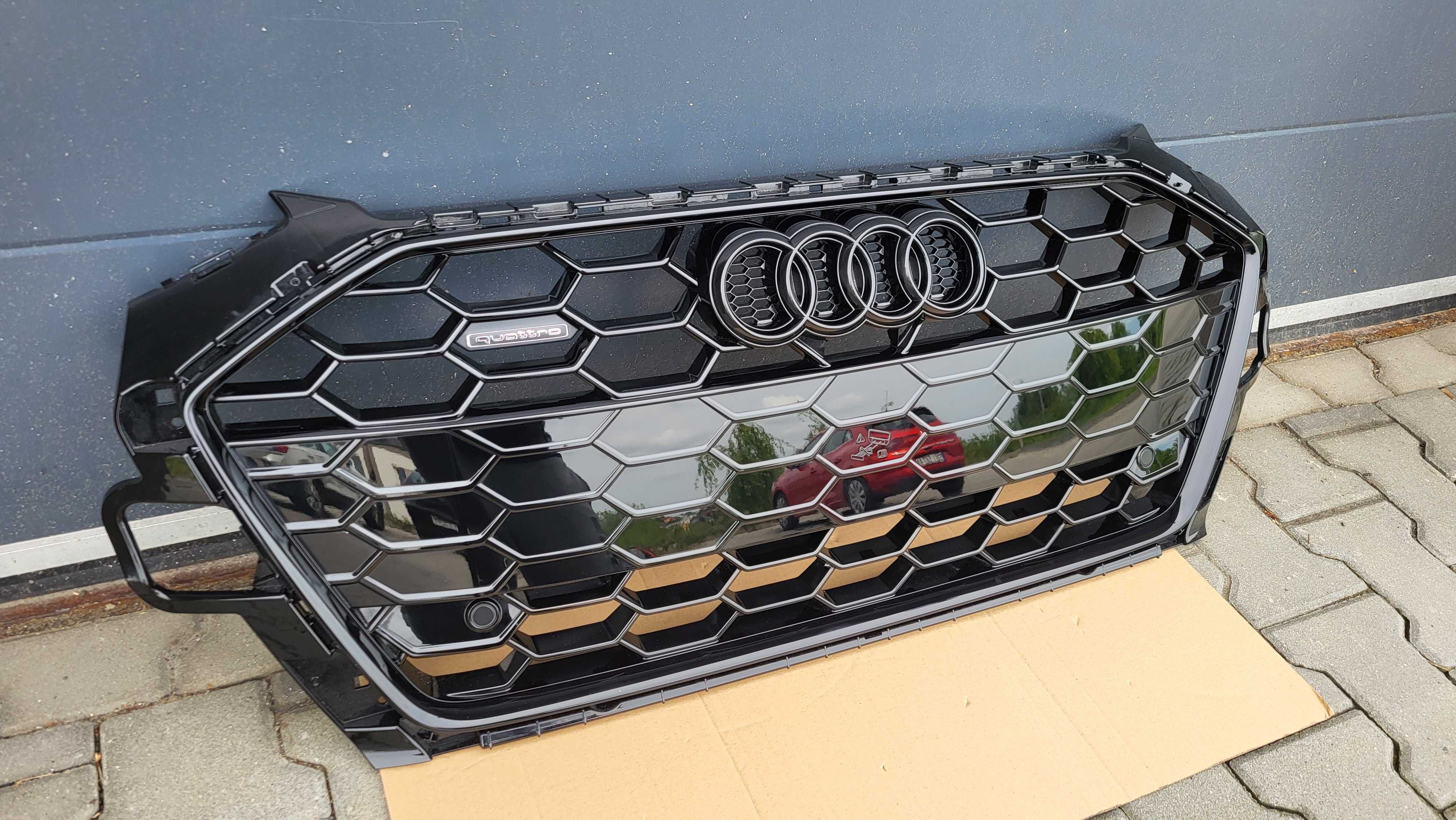 Atrapa chłodnicy GRILL Audi A4 B9 8W0 BLACK PDC QUATTRO Oryginał Nowa!