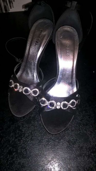 śliczne NOWE buty czarne sandałki roz. 38 sandały buty eleganckie