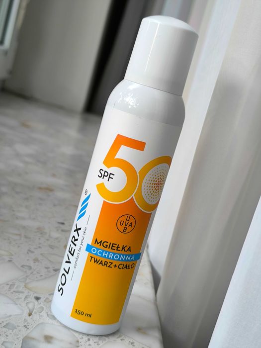 Solverx Mgiełka ochronna twarz + ciało SPF 50, 150 ml (nowa)