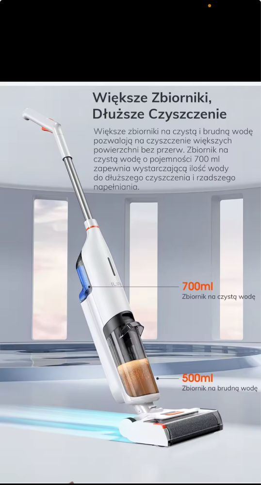 Odkurzacz pionowy bezprzewodowy iLife w90 mycie na mokro i sucho5500PA