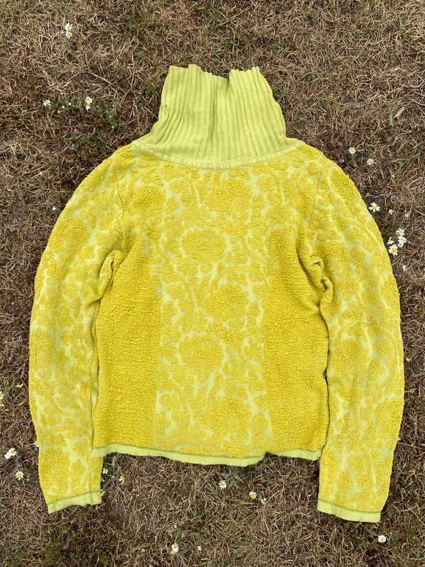 Bluza damska rozpinana golf Eva & claudi Avant Garde zielony grunge XL