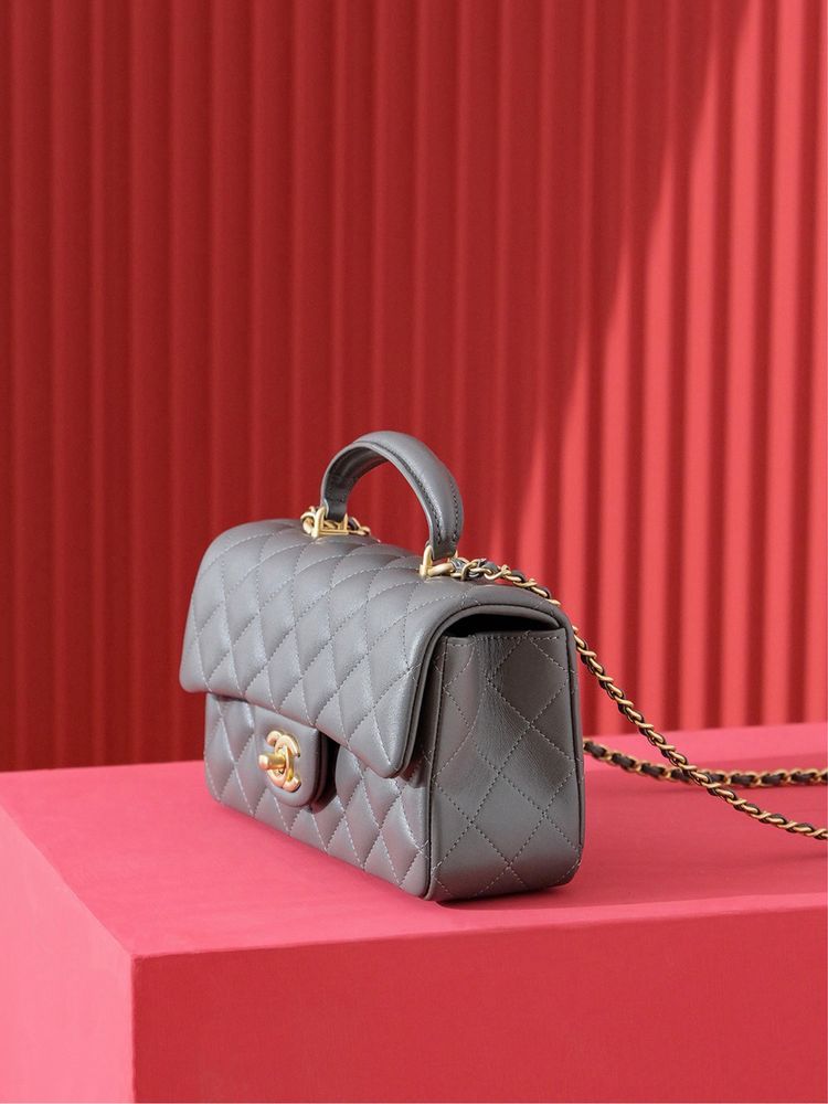 Сумка Chanel Mini Handle Flap Bag Grey