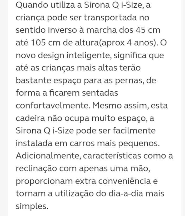 Cadeira Auto Cybex sirona q I-size como nova