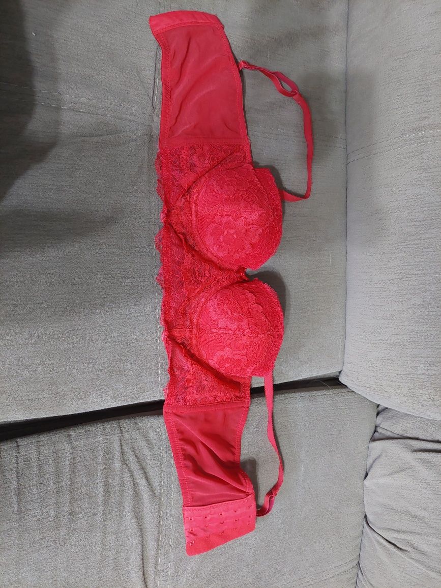 Stanik biustonosz H&M 75B czerwony