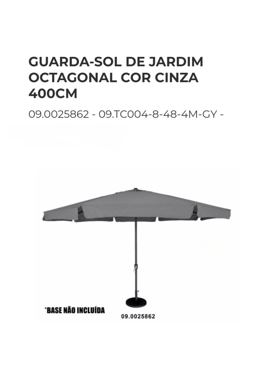 Guarda-sóis Jardim 4mts (400cms)