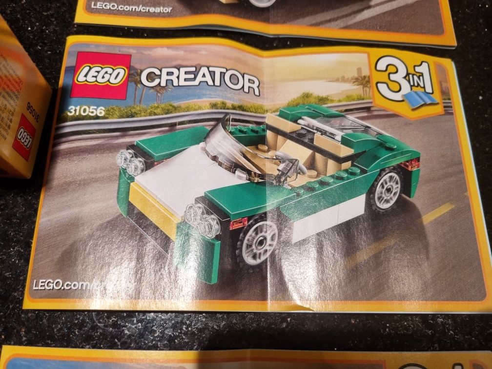 J. NOWE Klocki 3w1 LEGO Creator Zielony krążownik 31056 kompletne auto