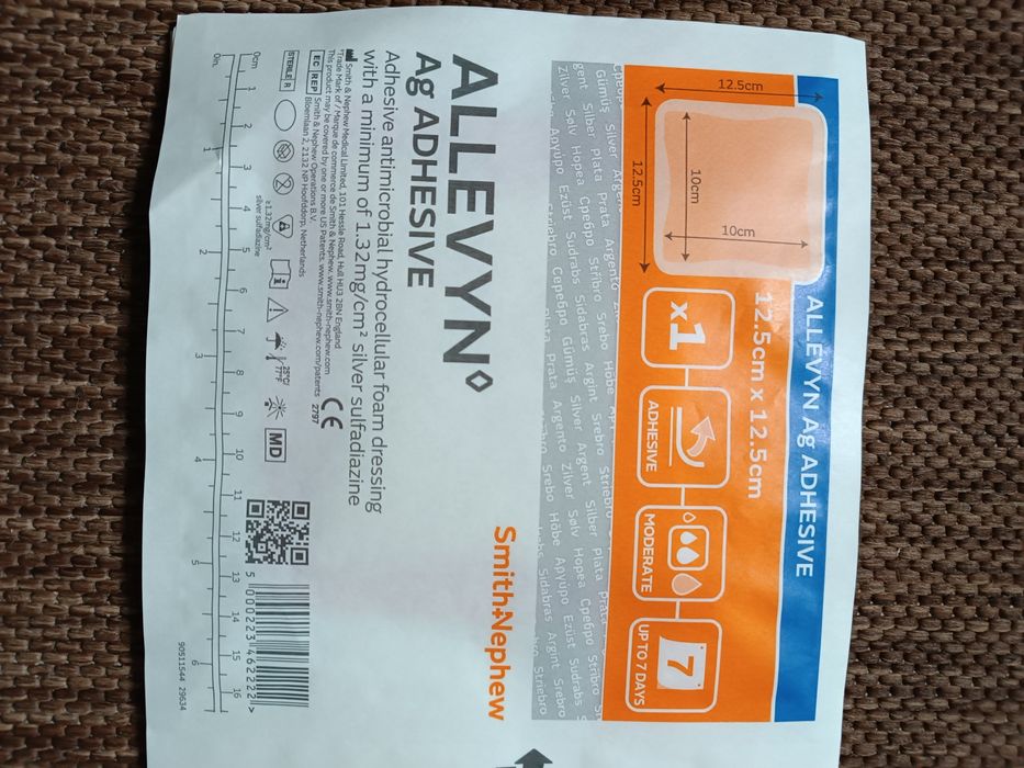 Plastry na odleżyny przylepne z Ag