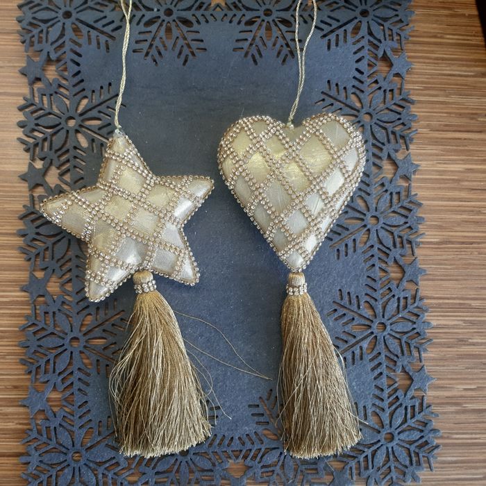 Zawieszki ozdoby bożonarodzeniowy złote choinkę kształt serce gwiazdy