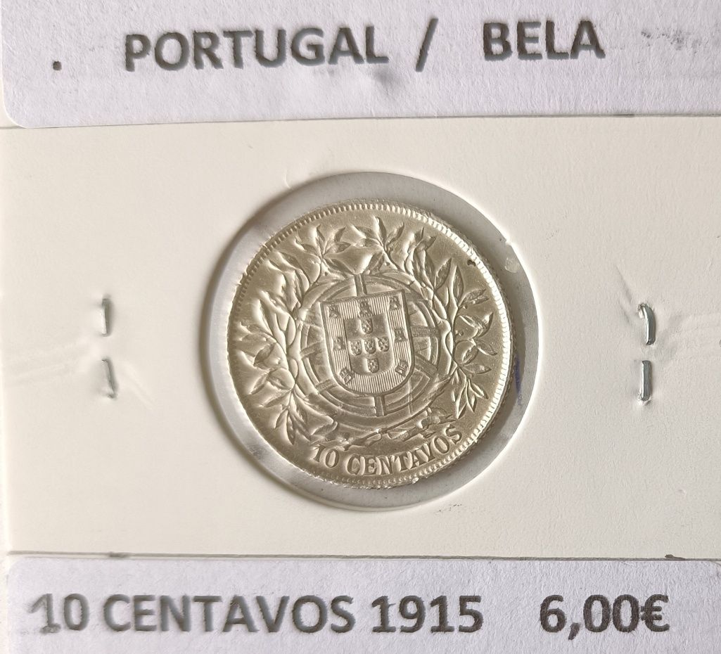 4 Moedas de 10 centavos da primeira República Portuguesa