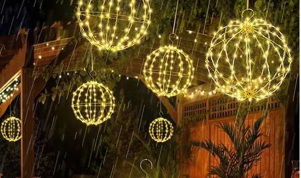 Kula świecąca kula led wisząca Lampion do ogrodu na taras do domu