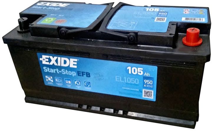 Автомобільний акумулятор Exide EFB 6СТ-105 (-/+) Euro 950 А