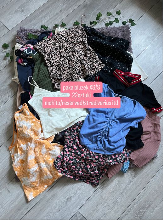 paka bluzek z krótkim i długim rękawem XS/S bershka/zara/mohito itd