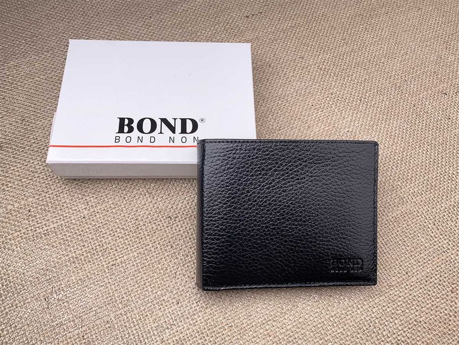 Портмоне чоловіче шкіряне чорне BOND 519 портмоне мужское кожаное