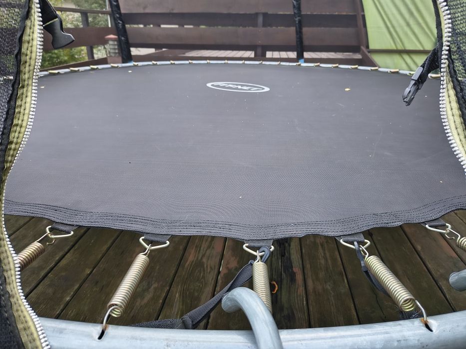Trampolina Fitnet 312cm + drabinka +  siatka , powypadkowa