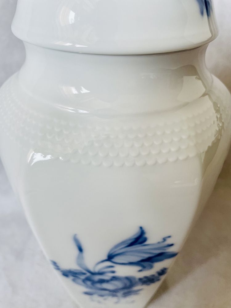 Biała Amfora wazon urna rzadkość KAISER KOBALT kwiaty