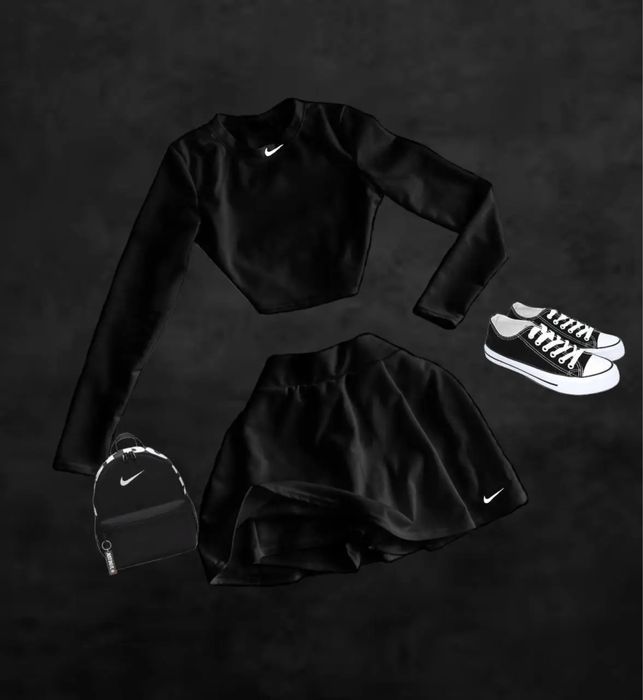 Жіночий літній костюм-трійка топ + спідниця + шорти з креп-дайвінгу