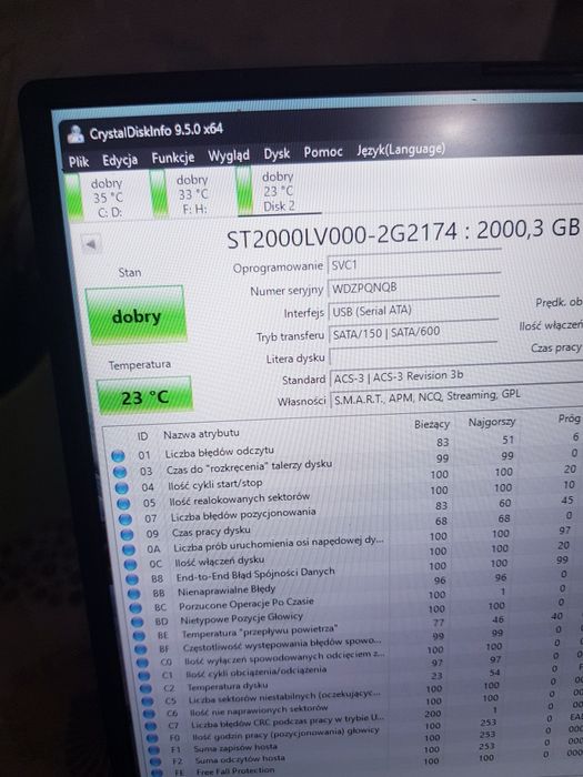 Dysk twardy HDD  2 TB 2,5' Seagate Skyhawk PC Laptop Xbox PS4 NAS