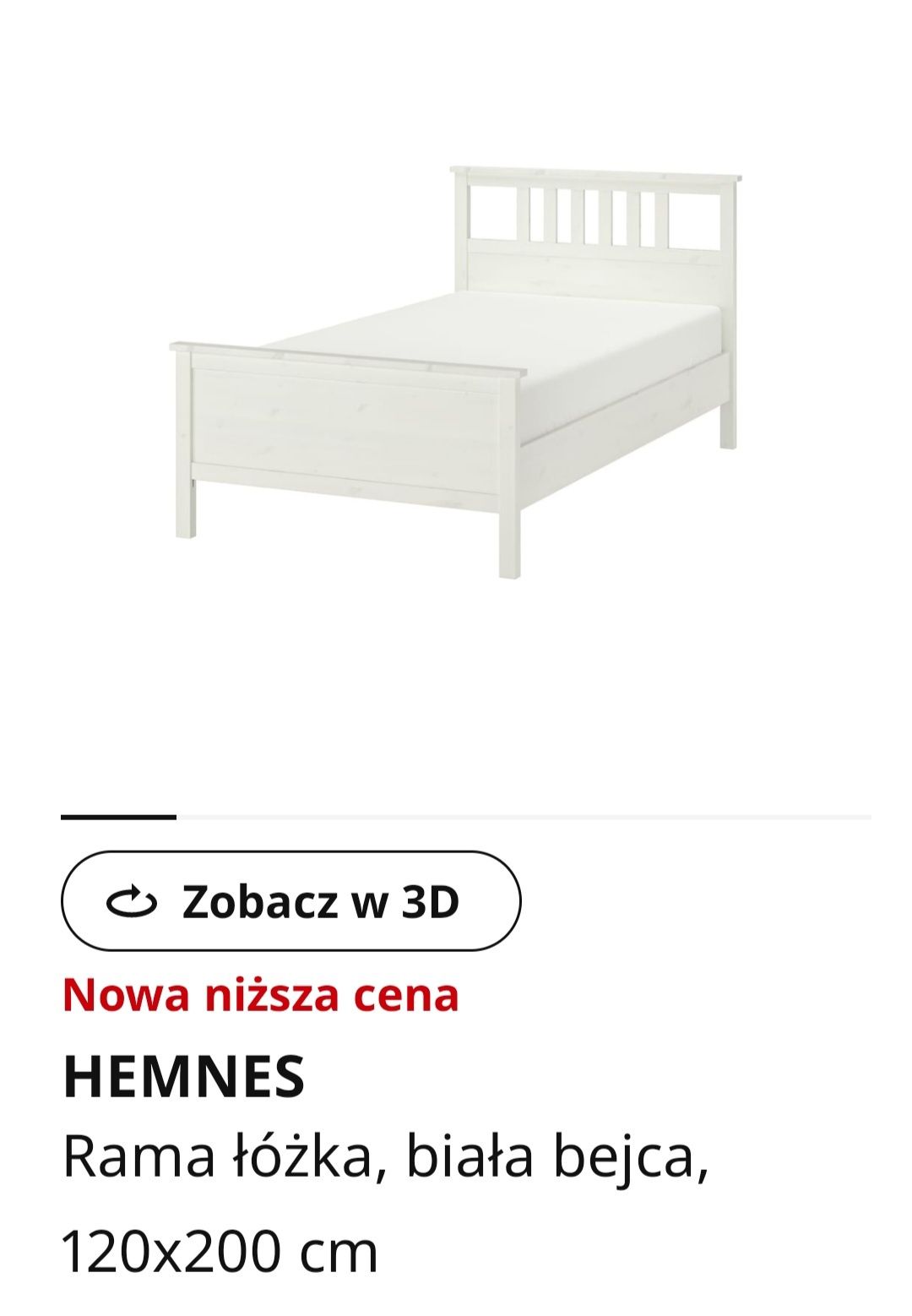 Łóżko Ikea Hemnes 120x200