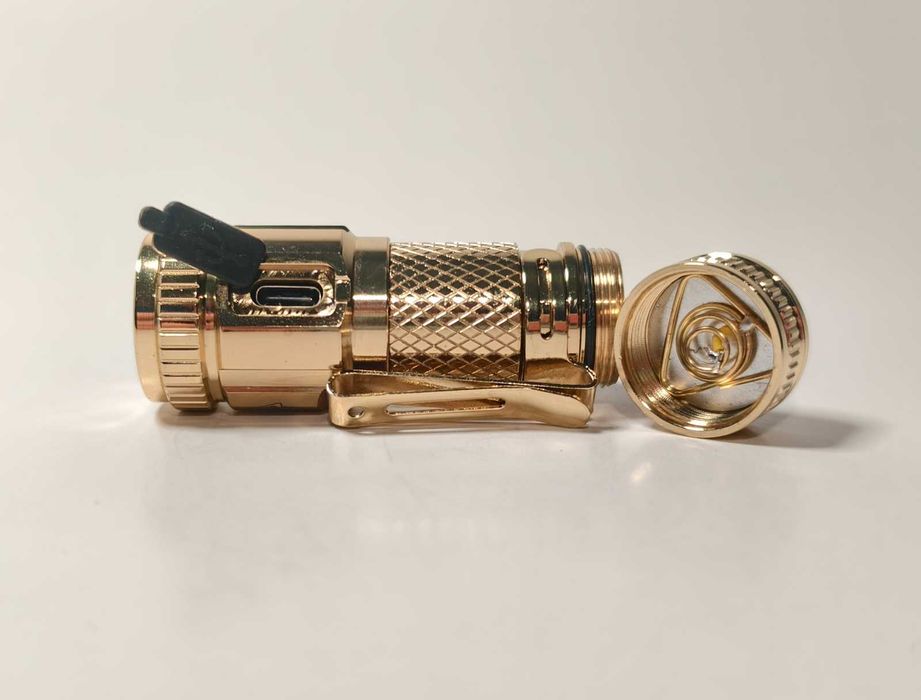 Cała z mosiądzu, kieszonkowa latarka, 1200LM, bogaty zestaw