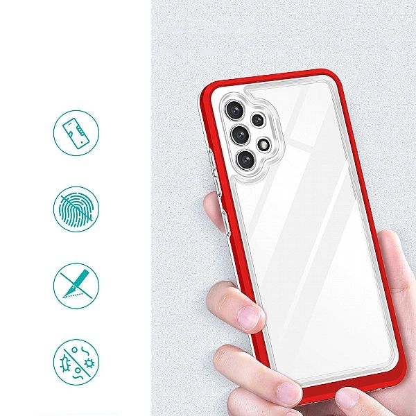 Clear 3in1 etui do Samsung Galaxy A72/4G żelowy pokrowiec z ramką czer