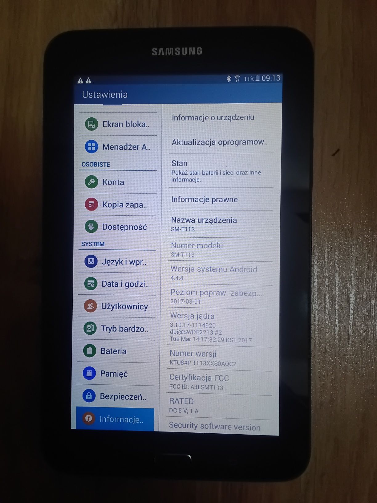 Tablet Samsung Galaxy Tab 3 Lite sm-113