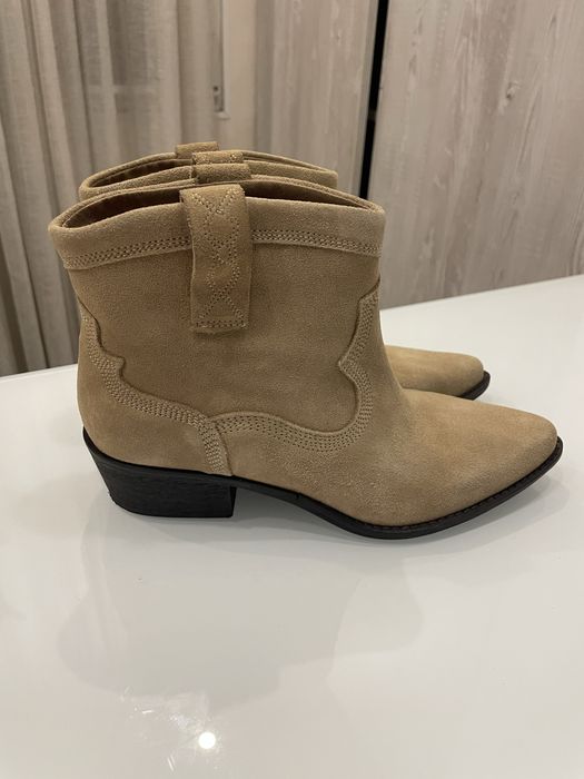 Шкіряні козаки ботильйони сапоги чоботи черевики ZARA