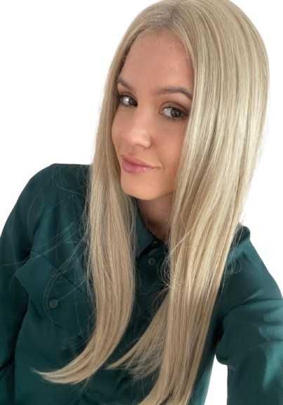 Długi topper bez grzywki Barcelona mono part lace  champan mix Nessaja