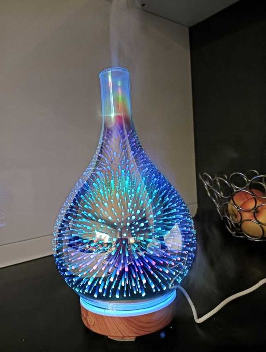 Nawilżacz powietrza lampka nocna dyfuzor zapachowy szklany kolory RGB