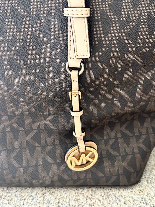 Mala Michael Kors Jet Set Travel Tote Original – Castanho/Bege