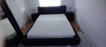 Cama de casal 160x200 em Pele preta