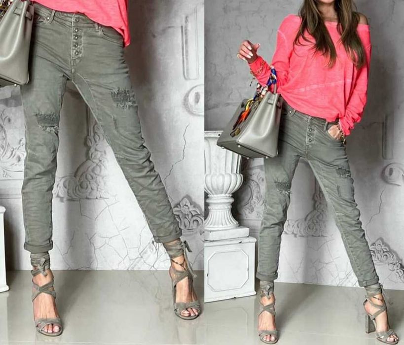 Spodnie jeansowe khaki S M L XL