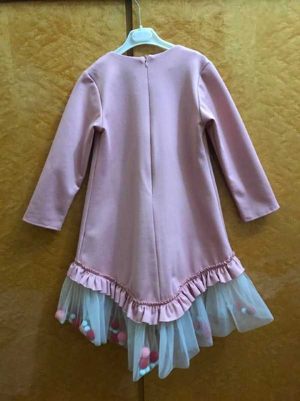 Платье  нежно розовое оригинальное для девочки Ewa kids. рост 122