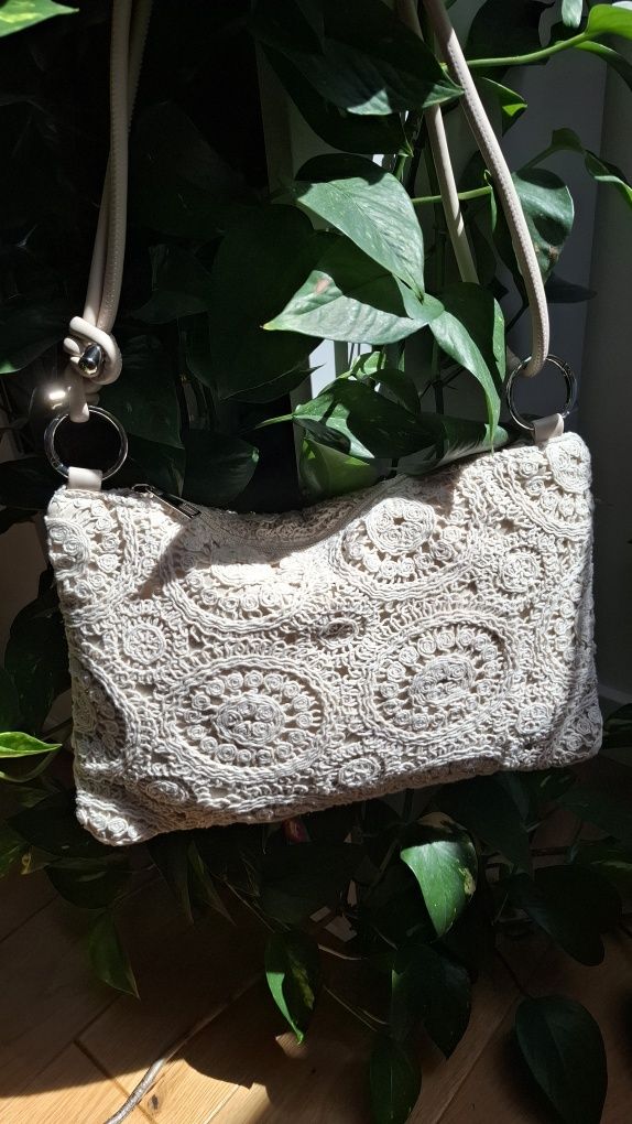 Torebka Ażurowa Crochet Beż