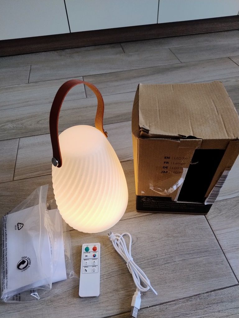 Lampa LED, RGB przenośna, ściemniana, lampa stołowa z 8 kolorami.