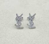 Kolczyki yls srebrne 1.4 cm klasyczne gładkie wkrętki sztyft stal chir