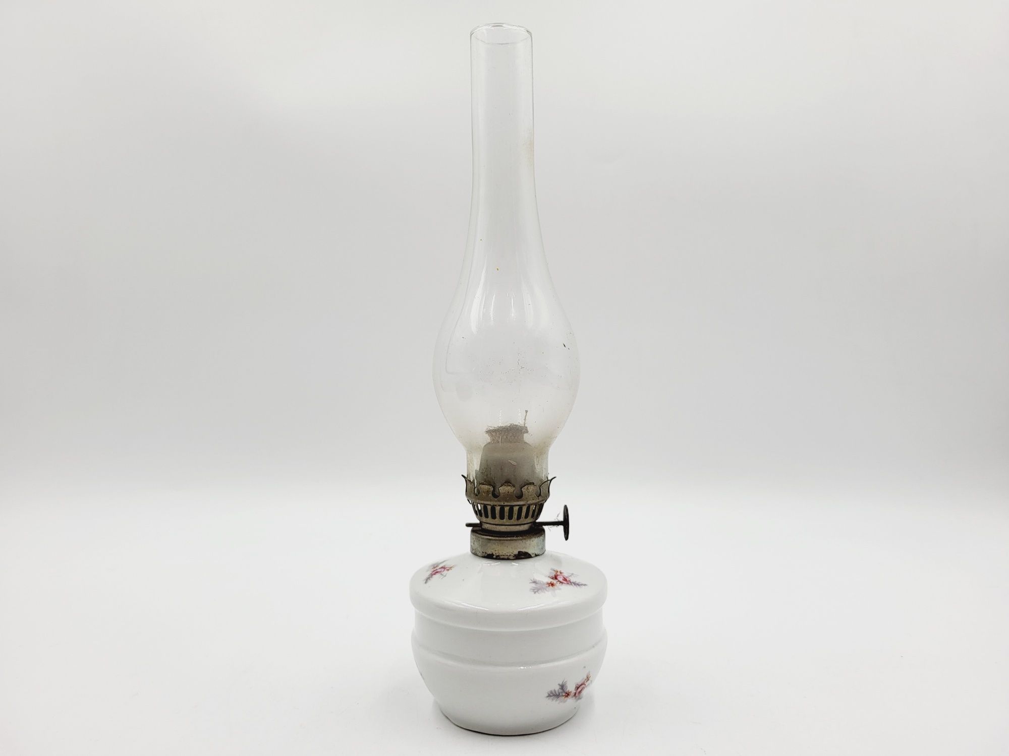 Śliczna porcelanowa lampka naftowa PRL