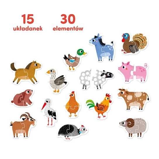 Puzzle do pary. CzuCzu. Zwierzątka na wsi