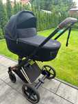 Cybex e-Priam 4.0 Deep Black / Rosegold - komplet z dodatkami.