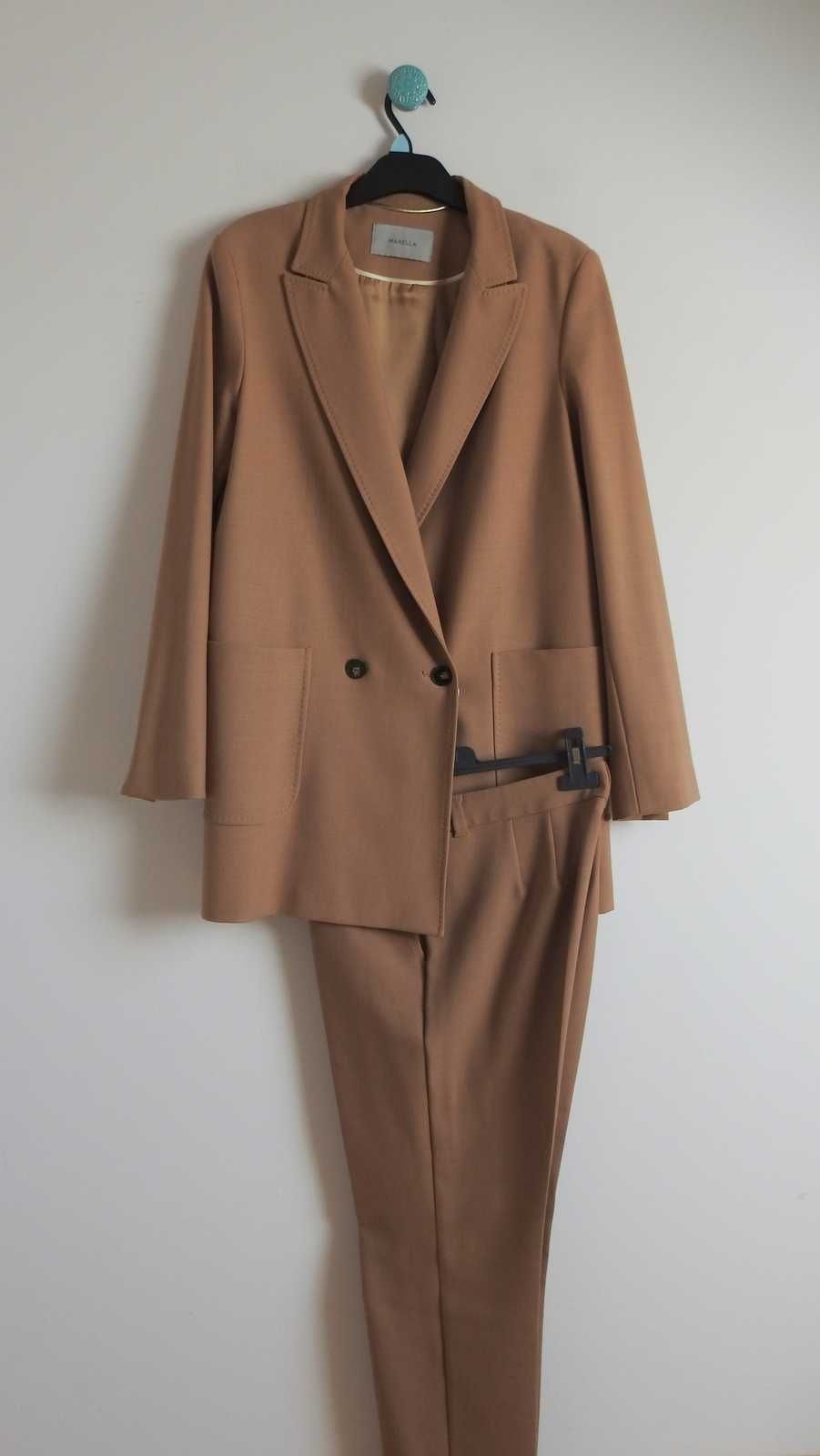 Marella wełniany kostium garsonka spodnium  M 38 maxmara Max Mara