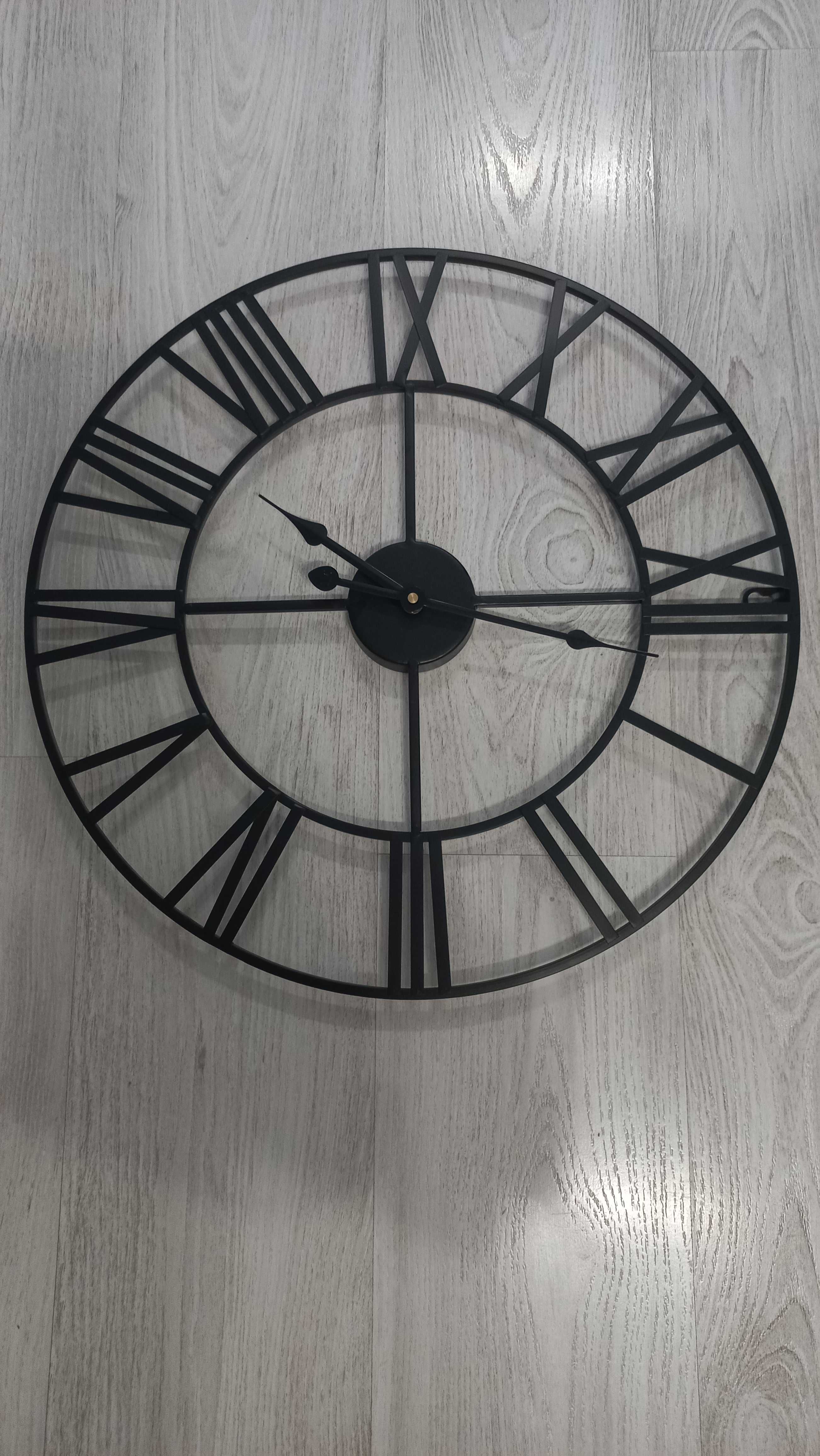 Zegar ścienny metalowy czarny 50 cm