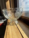 Taça vidro com flores