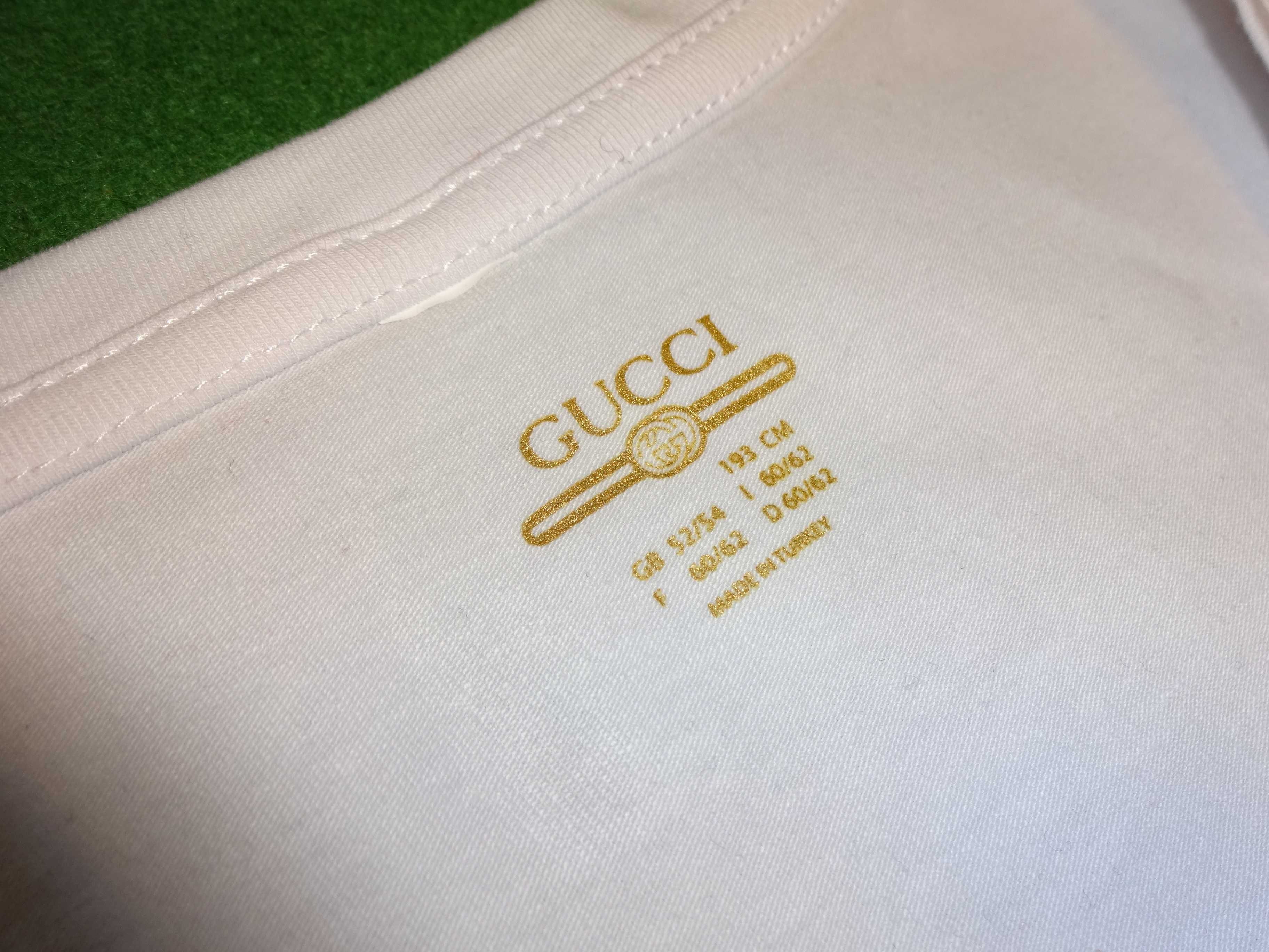 GUCCI biała bawełniana koszulka tshirt bluzka na krótki rękaw M