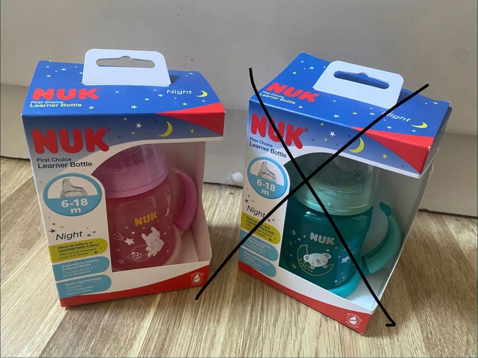 Новый поильник Nuk 6-18 месяца с силиконовым носиком Винни Микки маус