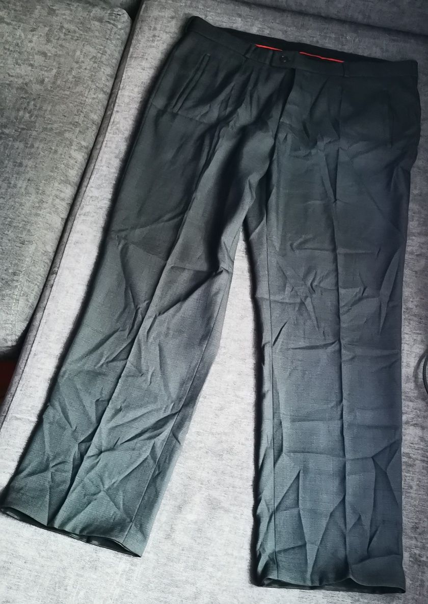 Spodnie męskie garniturowe szare 96 cm w pasie