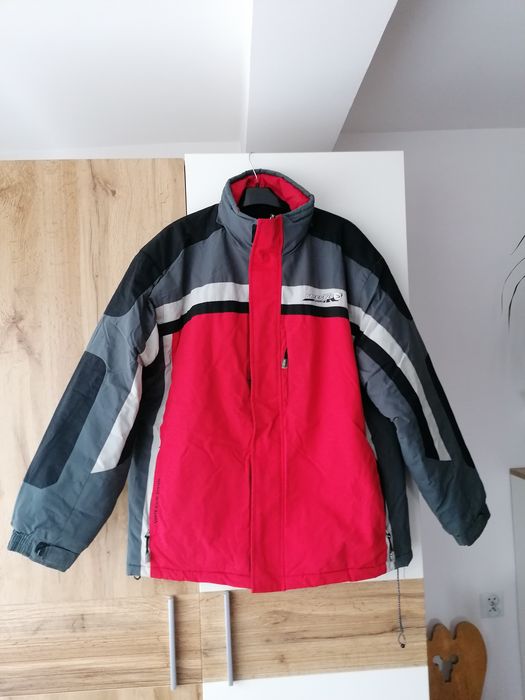 Męska kurtka sportowa XL czerwona ciepła zimowa z ociepleniem narty