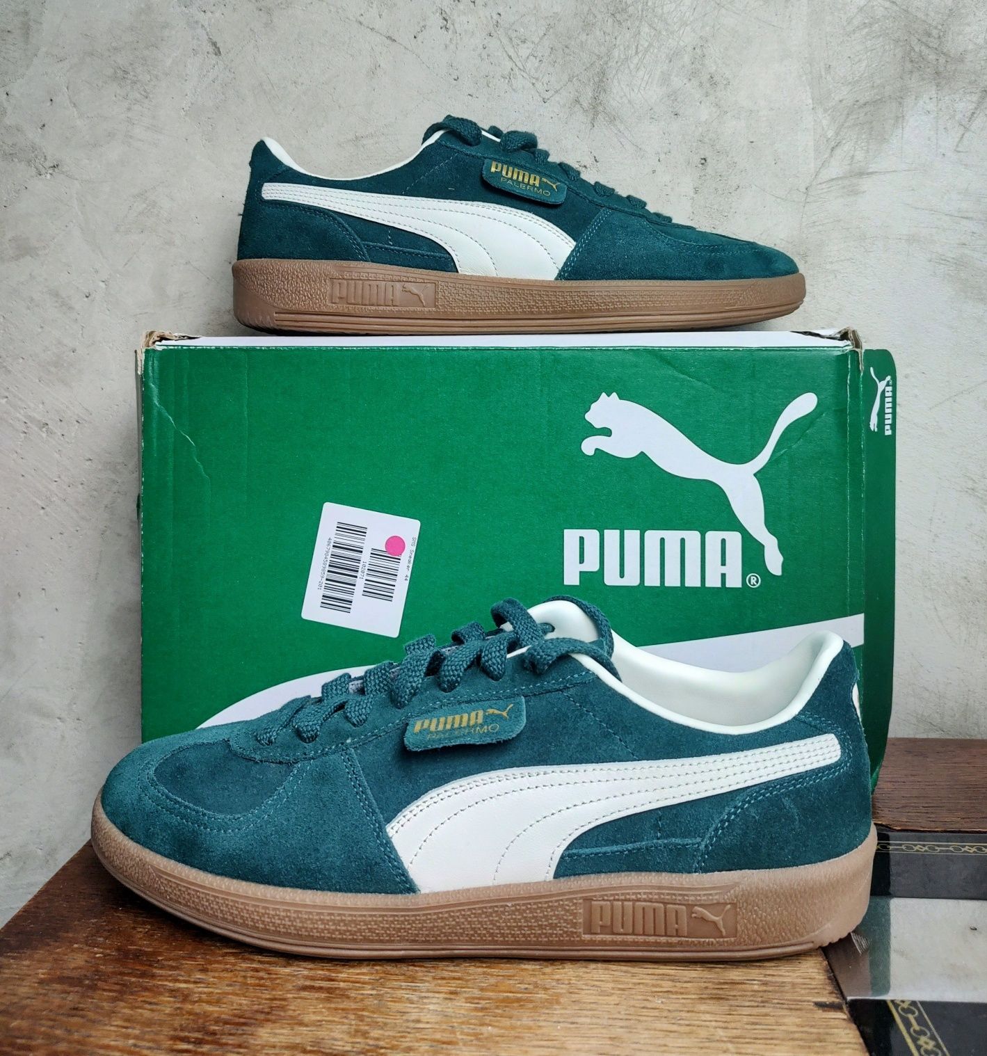 PUMA PALERMO__buty męskie (44,5 / 29cm) zamszowe / zielone 45 casual