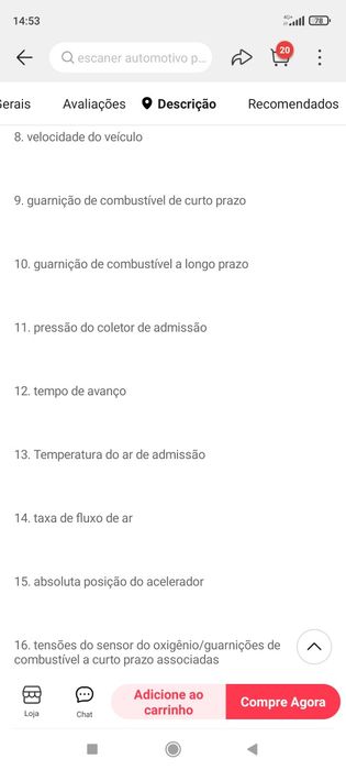 Aparelho diagnostico carro