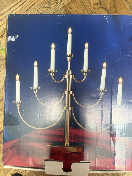 Świecznik adwentowy mosiadz na prąd prezenty