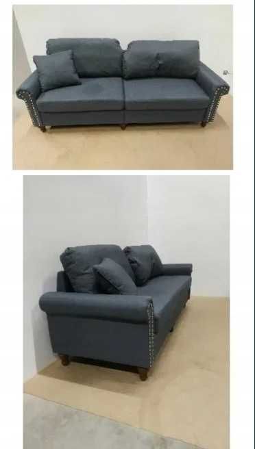 Sofa Kanapa CHESTERFIELD szara antyczna antyk 3 osobowa XXL