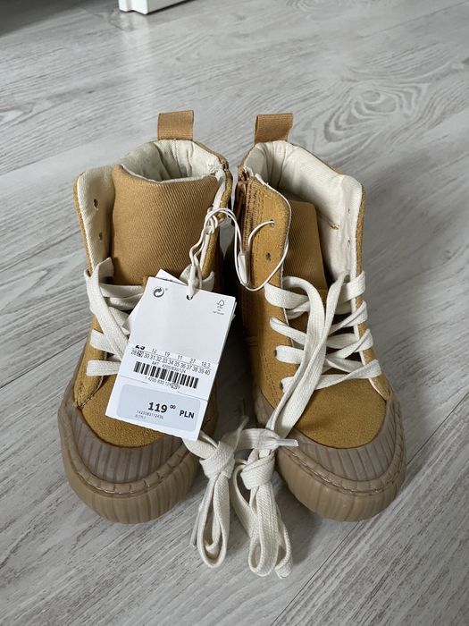 Trampki buty chłopięce zara musztardowe 28/29 beżowe